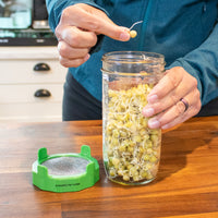 Rust Proof Sprouting Lid with Built-In Stand for Wide Mouth Mason Jars