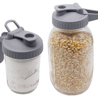 Gray Plastic Pour and Store Pitcher Lid with Handle for Regular and Wide Mouth Mason Jars