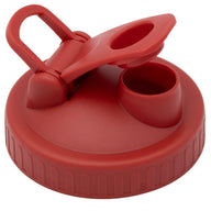 brick red plastic pour & store lid with carry loop for wide mouth mason jars