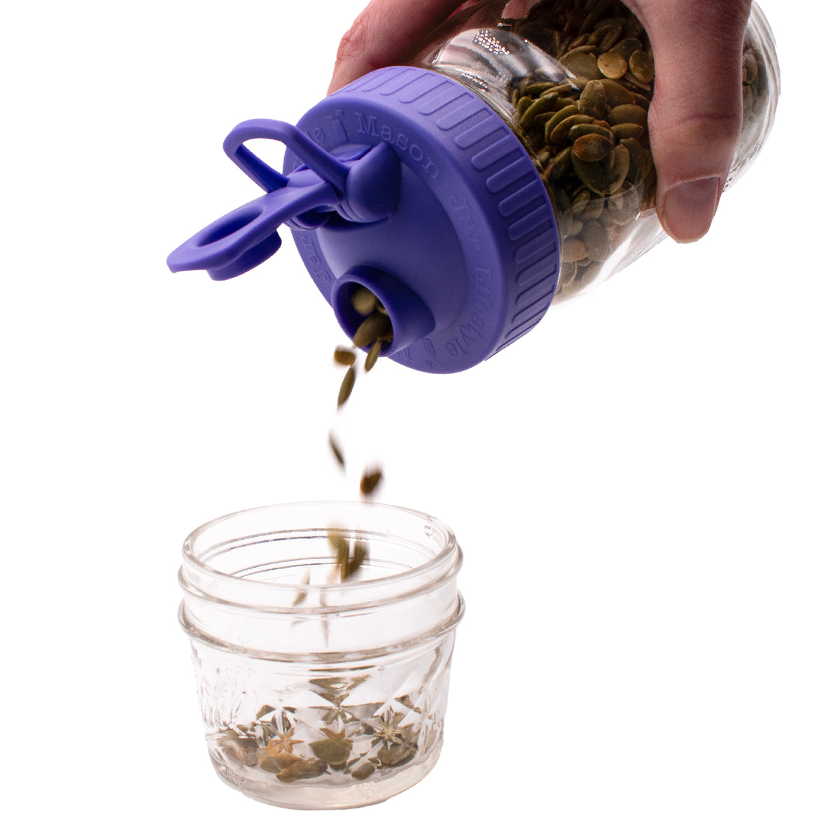 Pour & Store Shaker Lid with Carry Loop for Mason Jars