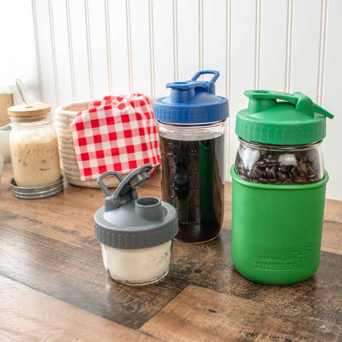 Pour & Store Shaker Lid with Carry Loop for Mason Jars