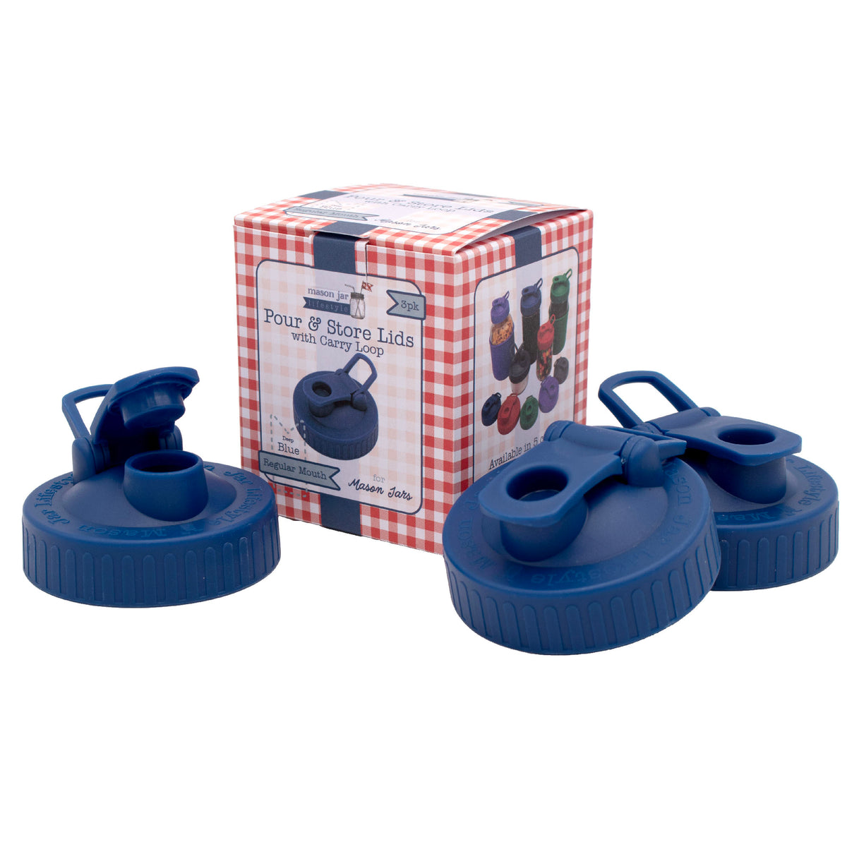 Pour & Store Shaker Lid with Carry Loop for Mason Jars