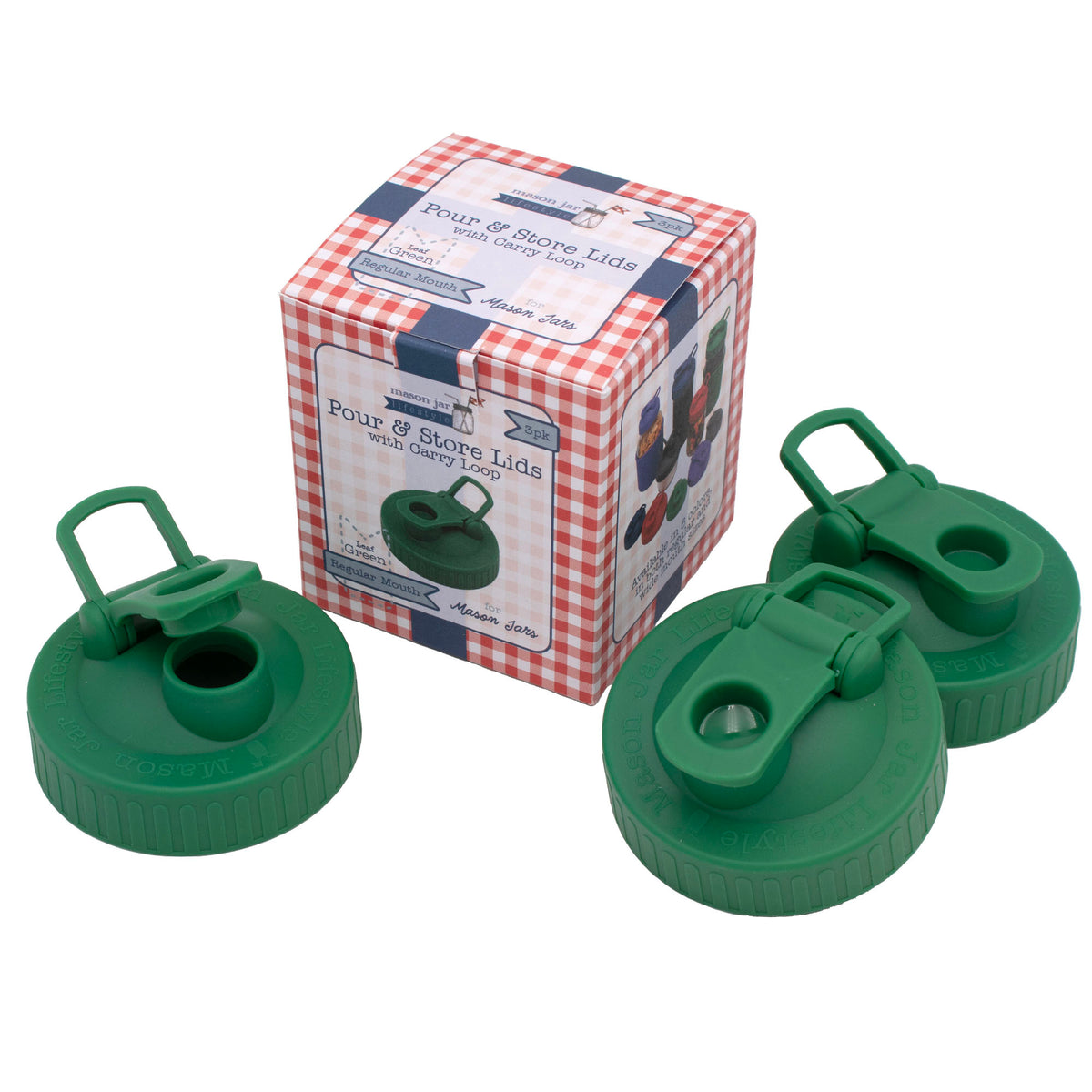 Pour & Store Shaker Lid with Carry Loop for Mason Jars