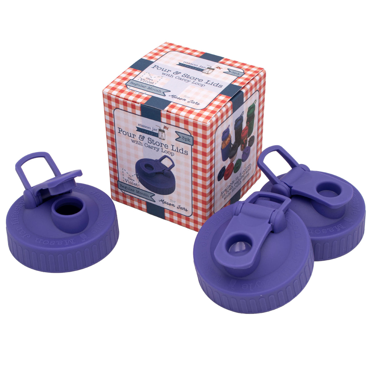 Pour & Store Shaker Lid with Carry Loop for Mason Jars