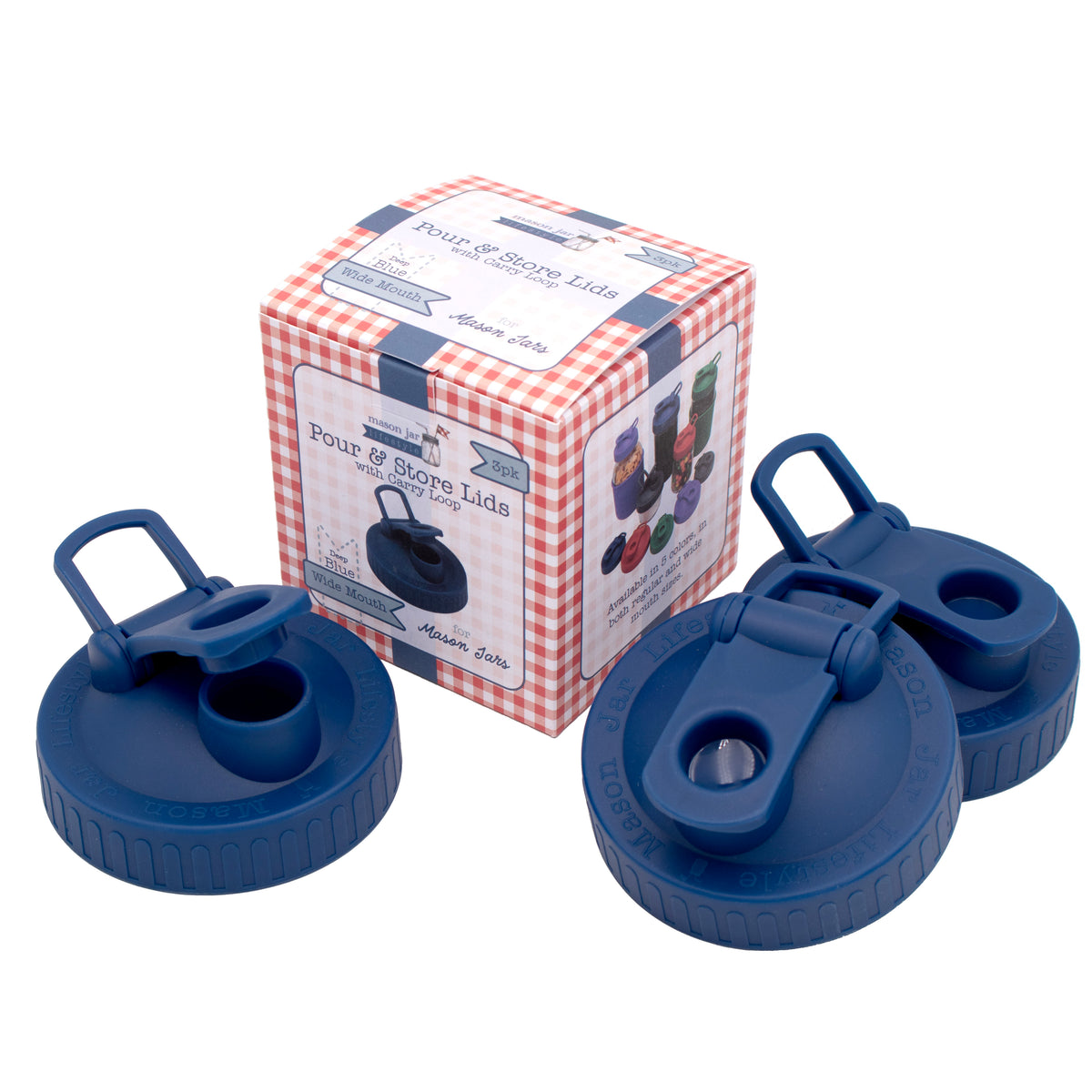 Pour & Store Shaker Lid with Carry Loop for Mason Jars