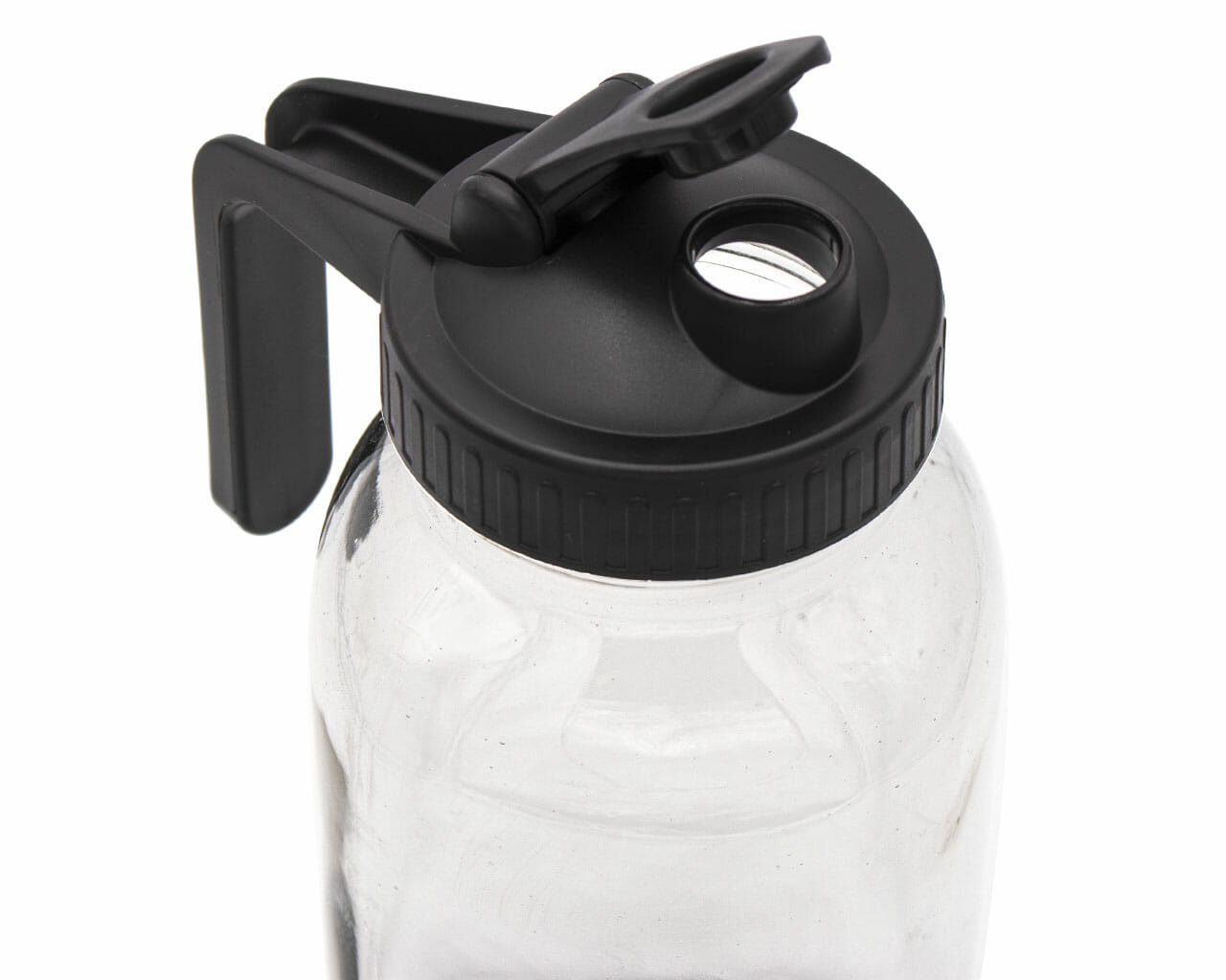 regular mouth black pour & store pitcher handle lid on regular mouth quart jar