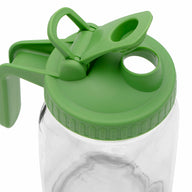 leaf green pour & store pitcher handle lid for wide mouth mason jars