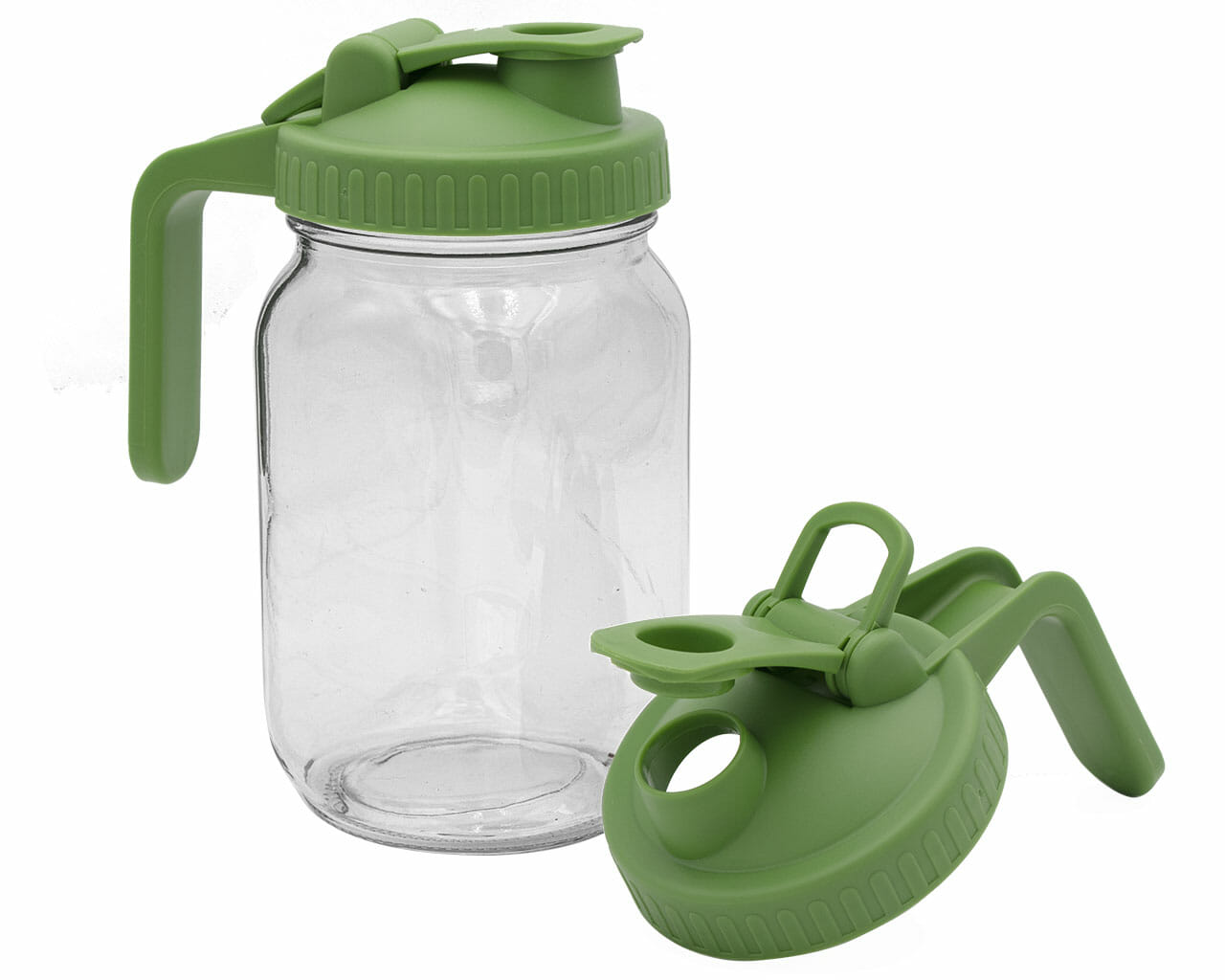 Glass jar with handle and screw cap