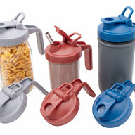 gray brick red deep blue plastic pour & store pitcher lids for wide mouth mason jars