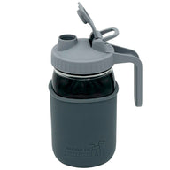 Gray Plastic Pour and Store Pitcher Lid with Handle for Regular Mouth Mason Jars