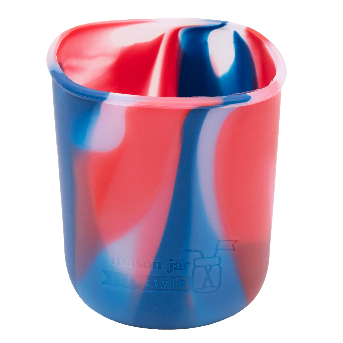 American flag silicone sleeve for 32oz wide mouth Mason jars.