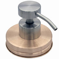 Real copper soap dispenser lid adapter with satin #2 pump