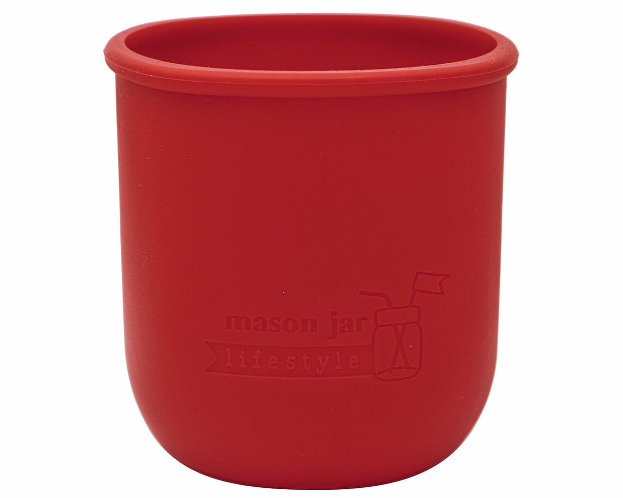 cherry red silicone sleeve koozie for 16oz regular mouth mason jars