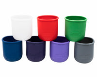 Silicone Sleeves for Regular Mouth 16oz Mason Jars in Frost Cherry Red Leaf Green Deep Blue Midnight Blue Ultra Violet and Charcoal Gray