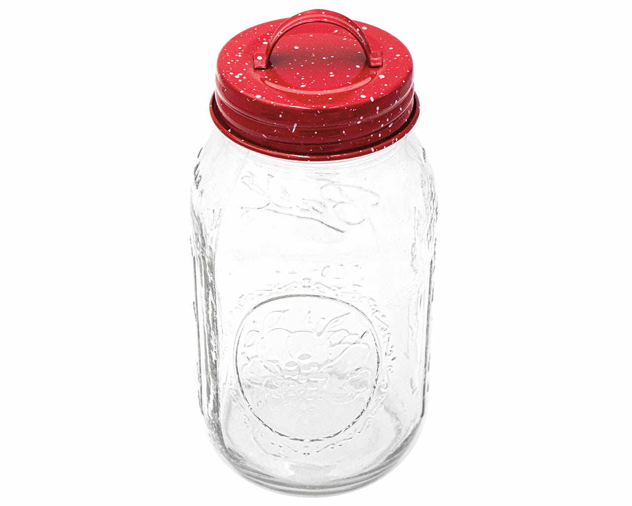 https://masonjarlifestyle.com/cdn/shop/files/mason-jar-lifestyle-regular-mouth-32oz-quart-decorative-speckled-enamel-handle-canister-lid-red.jpg?v=1695767631&width=1280