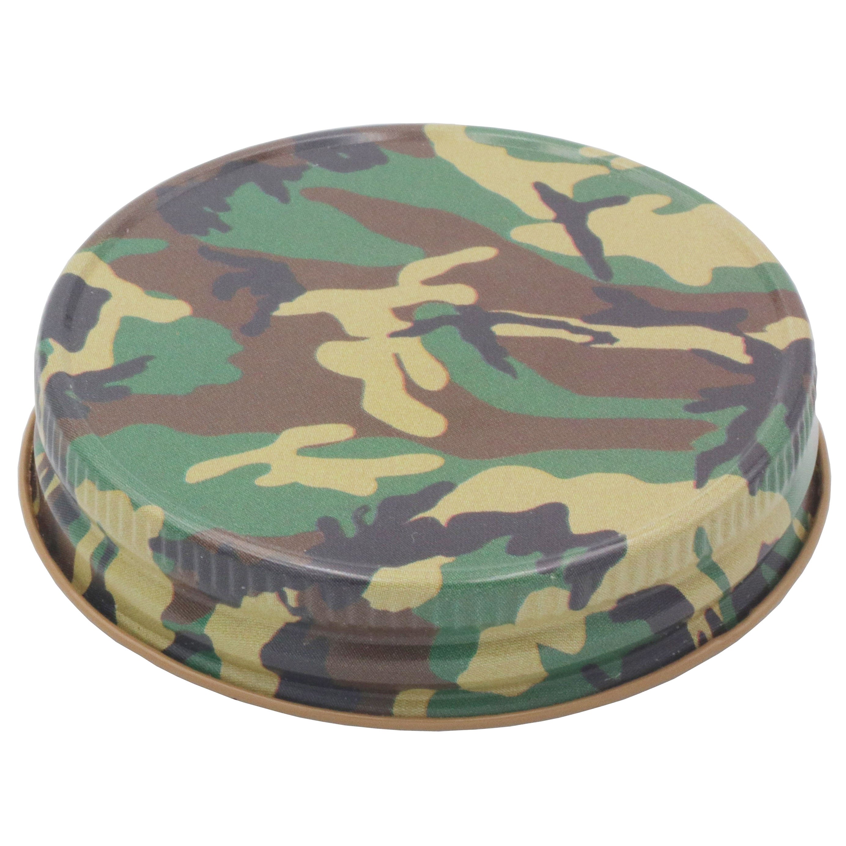 Camouflage Metal Storage Lids for Regular Mouth Mason Jars 6pk