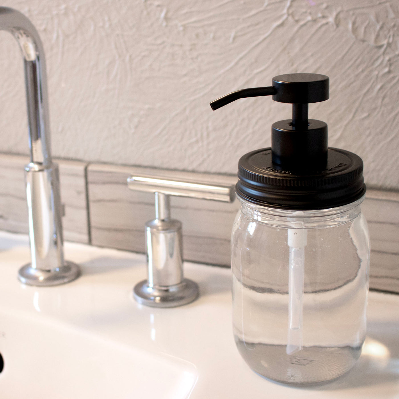 Matte Black Soap Pump Lid Kit for Mason Jars