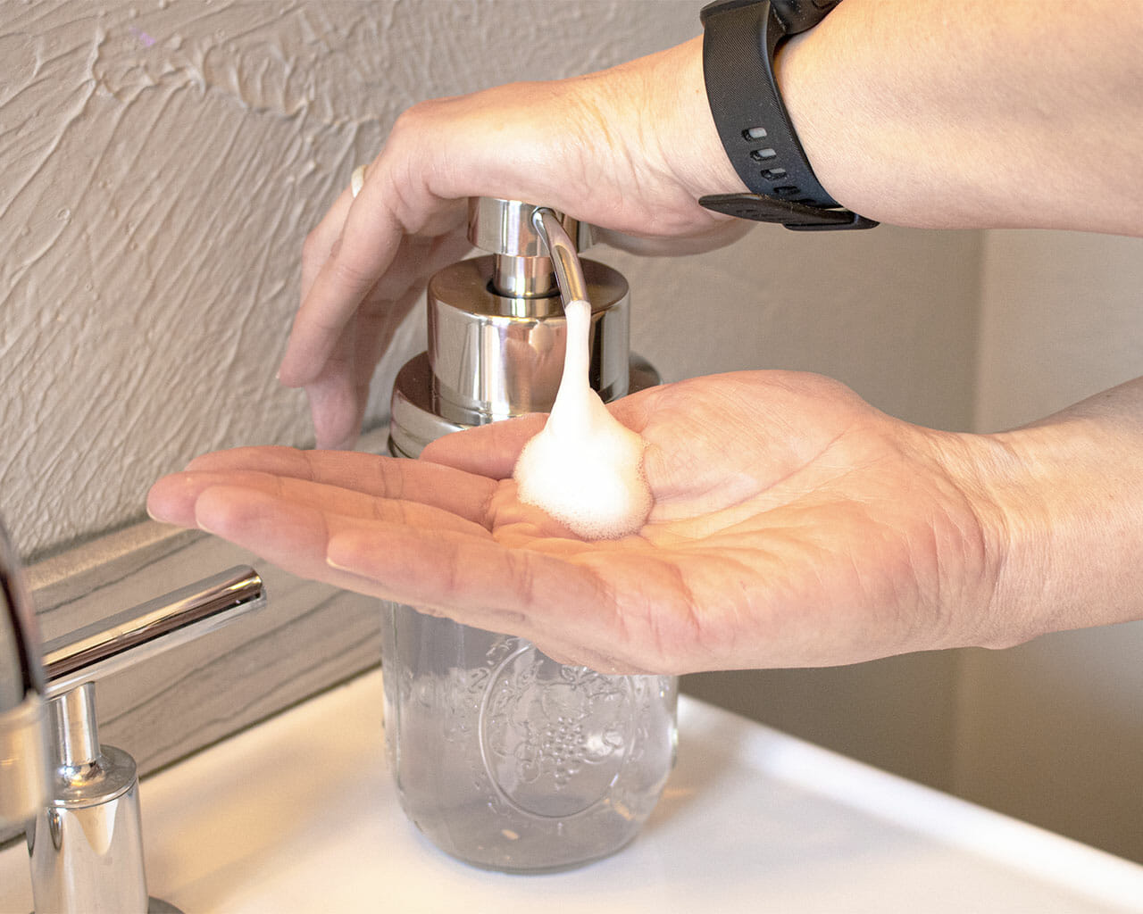 Mirror/Chrome Foaming Soap Pump for Regular Mouth Mason Jars