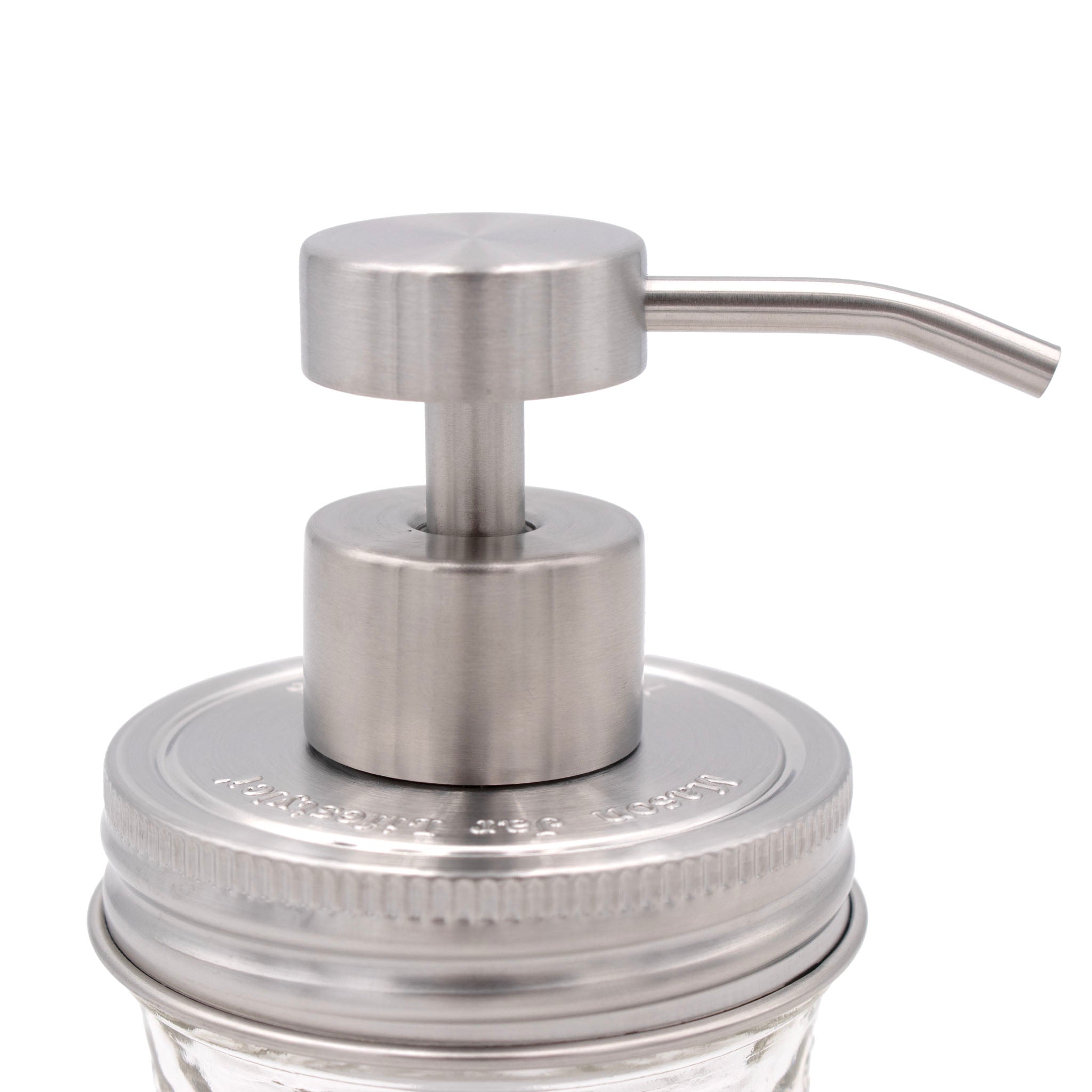 Satin / Brushed Finish Soap Pump Dispensers for Mason Jars