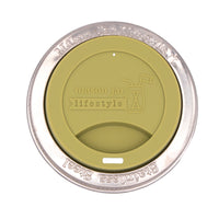 Silicone Drinking Lid with Stainless Steel Band for Mason Jars