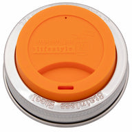 Silicone Drinking Lid with Stainless Steel Band for Mason Jars