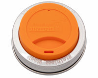 Silicone Drinking Lid with Stainless Steel Band for Mason Jars