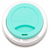 Silicone Drinking Lid with Stainless Steel Band for Mason Jars