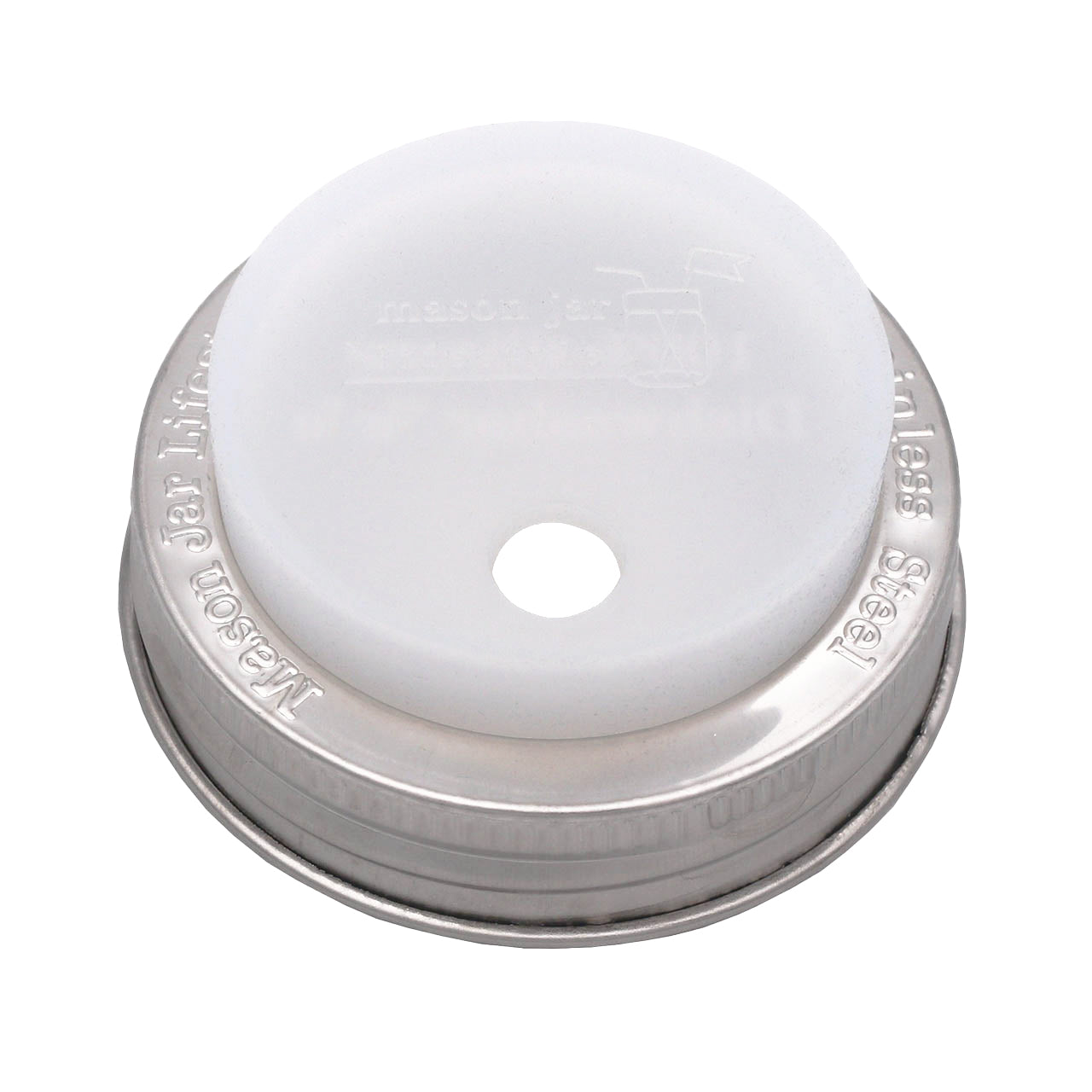 Silicone Straw Hole Tumbler with Stainless Steel Band for Mason Jars