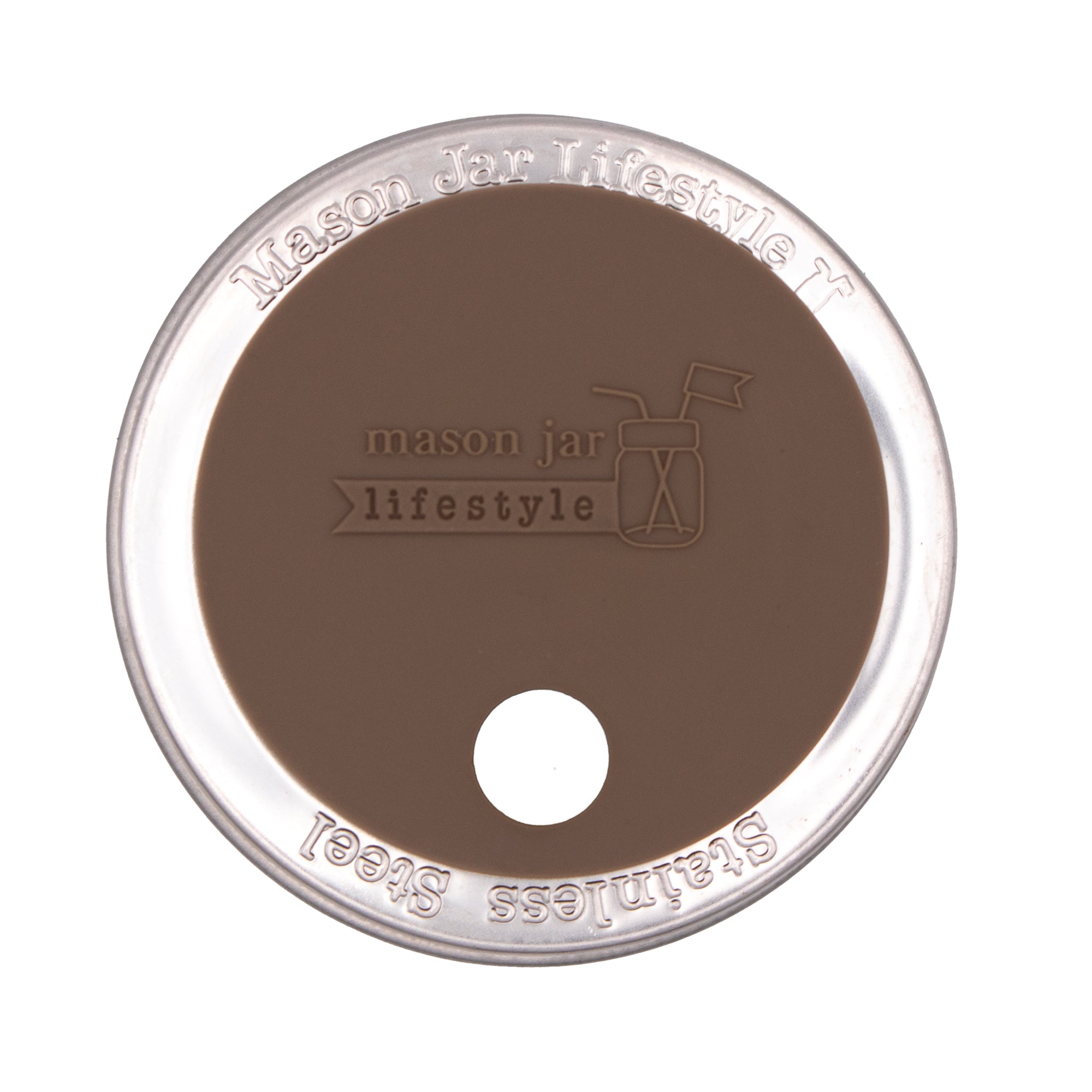 Silicone Straw Hole Tumbler with Stainless Steel Band for Mason Jars