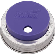 Ultra Violet Silicone Fermentation and Straw Hole Tumbler Lid for Regular Mouth Mason Jars