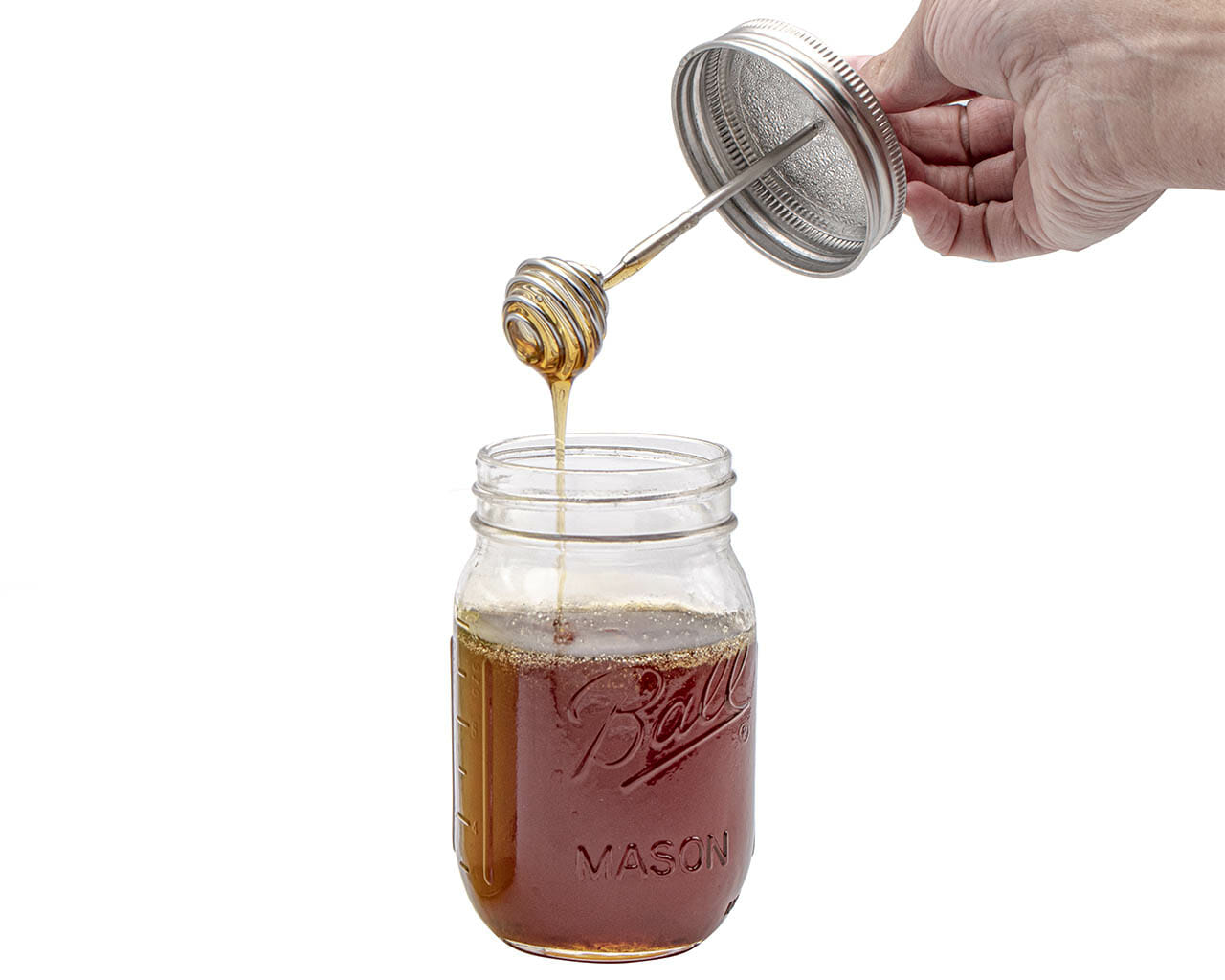 Stainless Steel Honey Dipper Lid for Mason Jars