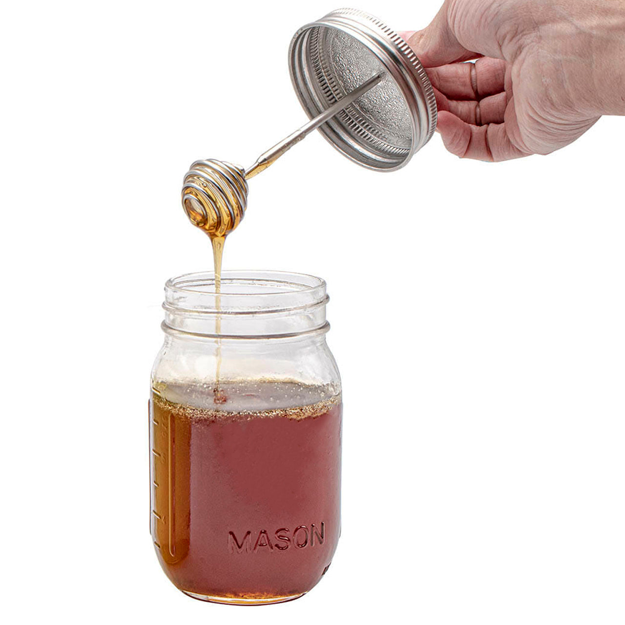 Honey Dipper Stainless Steel Lid for Mason Jars