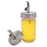 Oil Cruet Pour Spout Stainless Steel Lids for Mason Jars 2 Pack