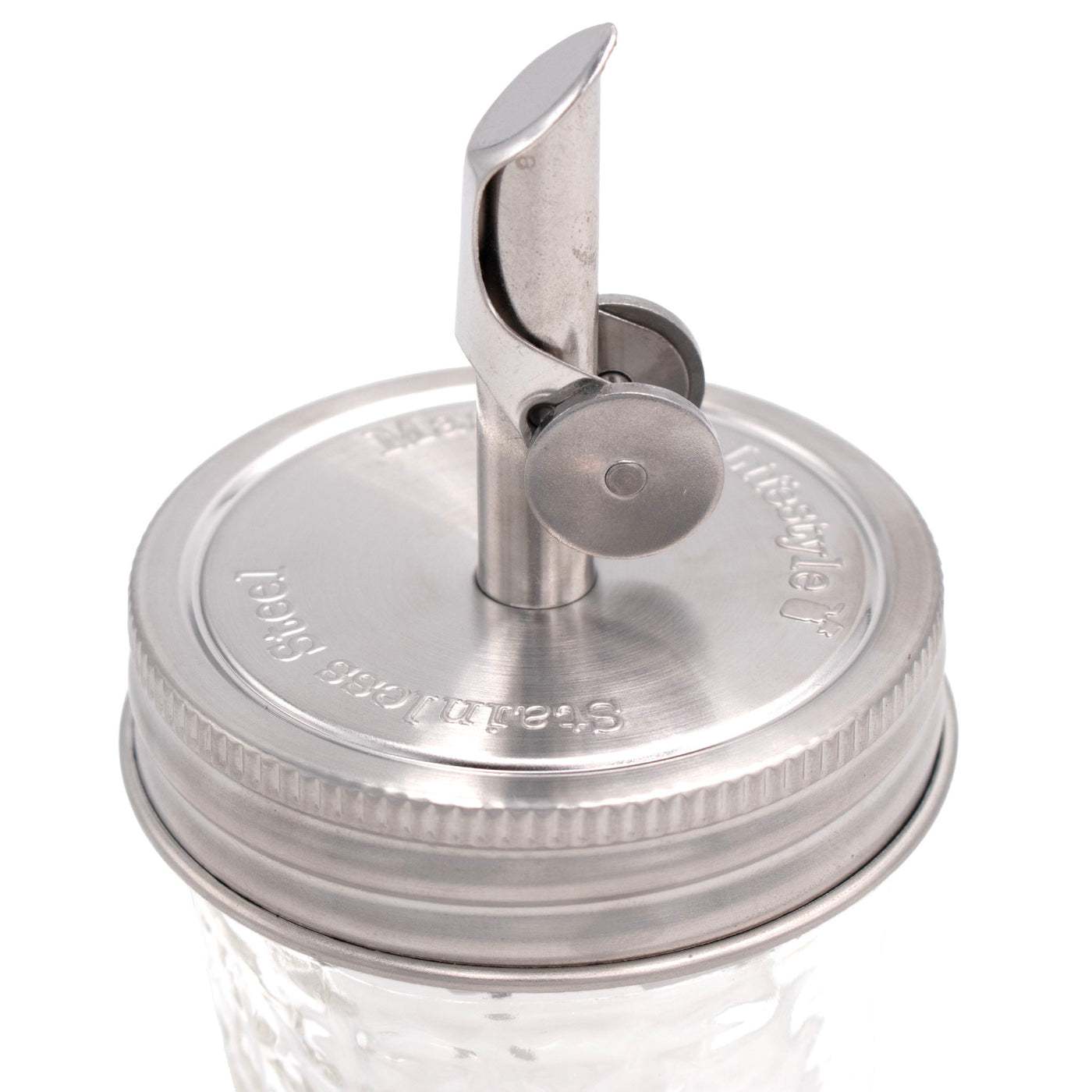 Oil Cruet Pour Spout Stainless Steel Lids for Mason Jars 2 Pack