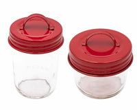 Red Enamel Handle Canister Lid for Regular and Wide Mouth Mason Jars