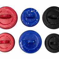 Red Blue and Black Speckled Enameled Handle/Canister Lids for regular and wide mouth Mason Jars