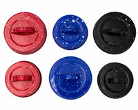 Red Blue and Black Speckled Enameled Handle/Canister Lids for regular and wide mouth Mason Jars