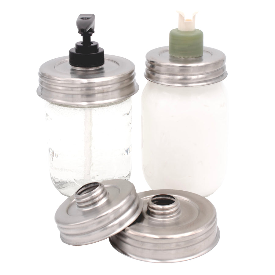 Mason Jar Adapter Lid for Repurposed Lotion and Soap Pumps