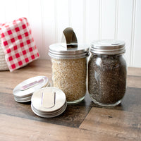 Grain Dispenser Stainless Steel Lids for Mason Jars 2 Pack