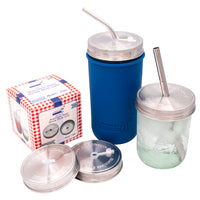 Straw Hole Tumbler Stainless Steel Lids for Mason Jars 5 Pack