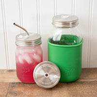 Straw Hole Tumbler Stainless Steel Lids for Mason Jars 5 Pack
