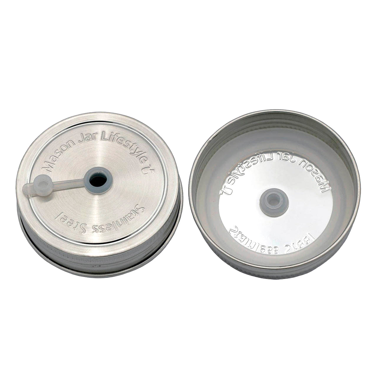 Straw Hole Tumbler Stainless Steel Lids for Mason Jars 5 Pack