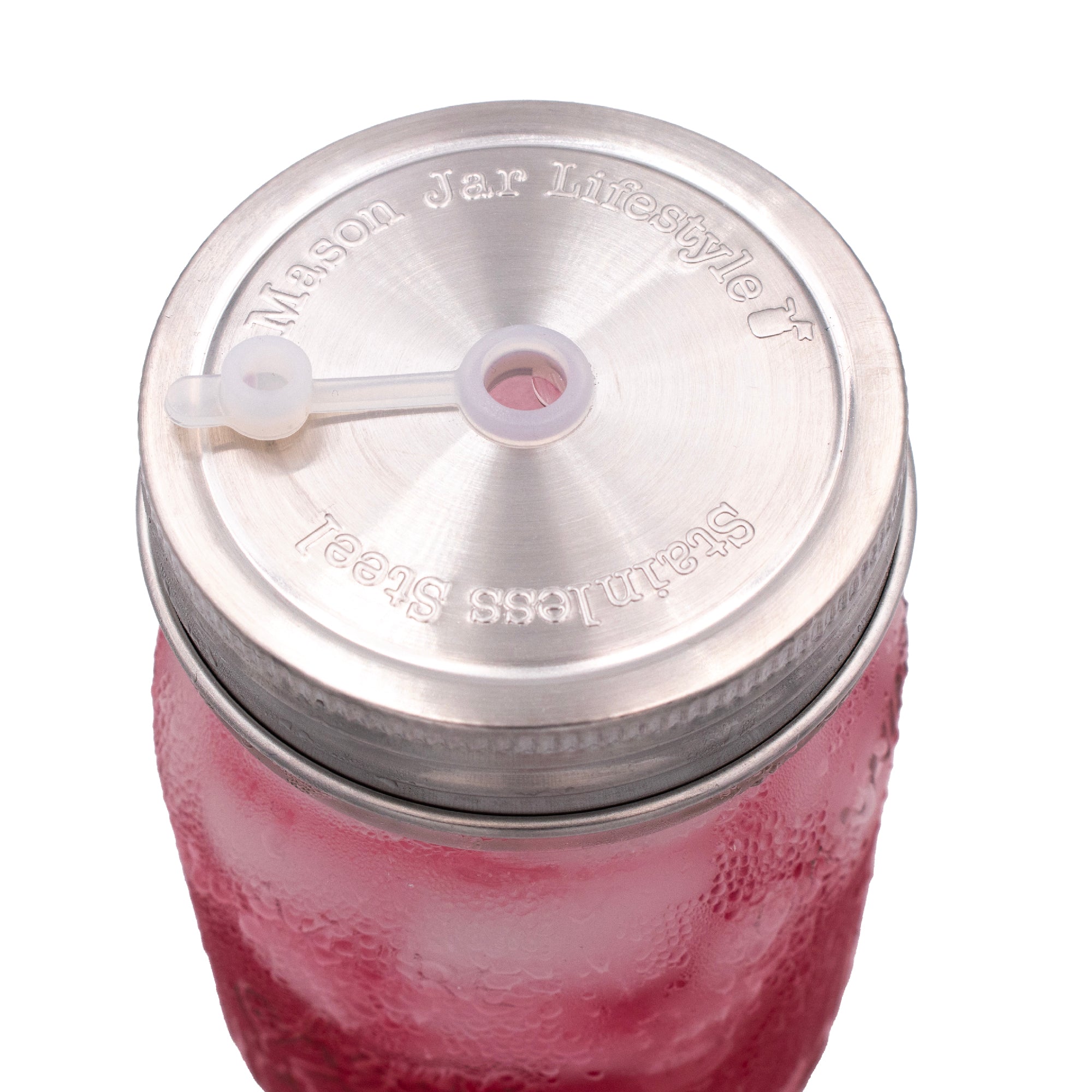 Straw Hole Tumbler Stainless Steel Lids for Mason Jars 5 Pack