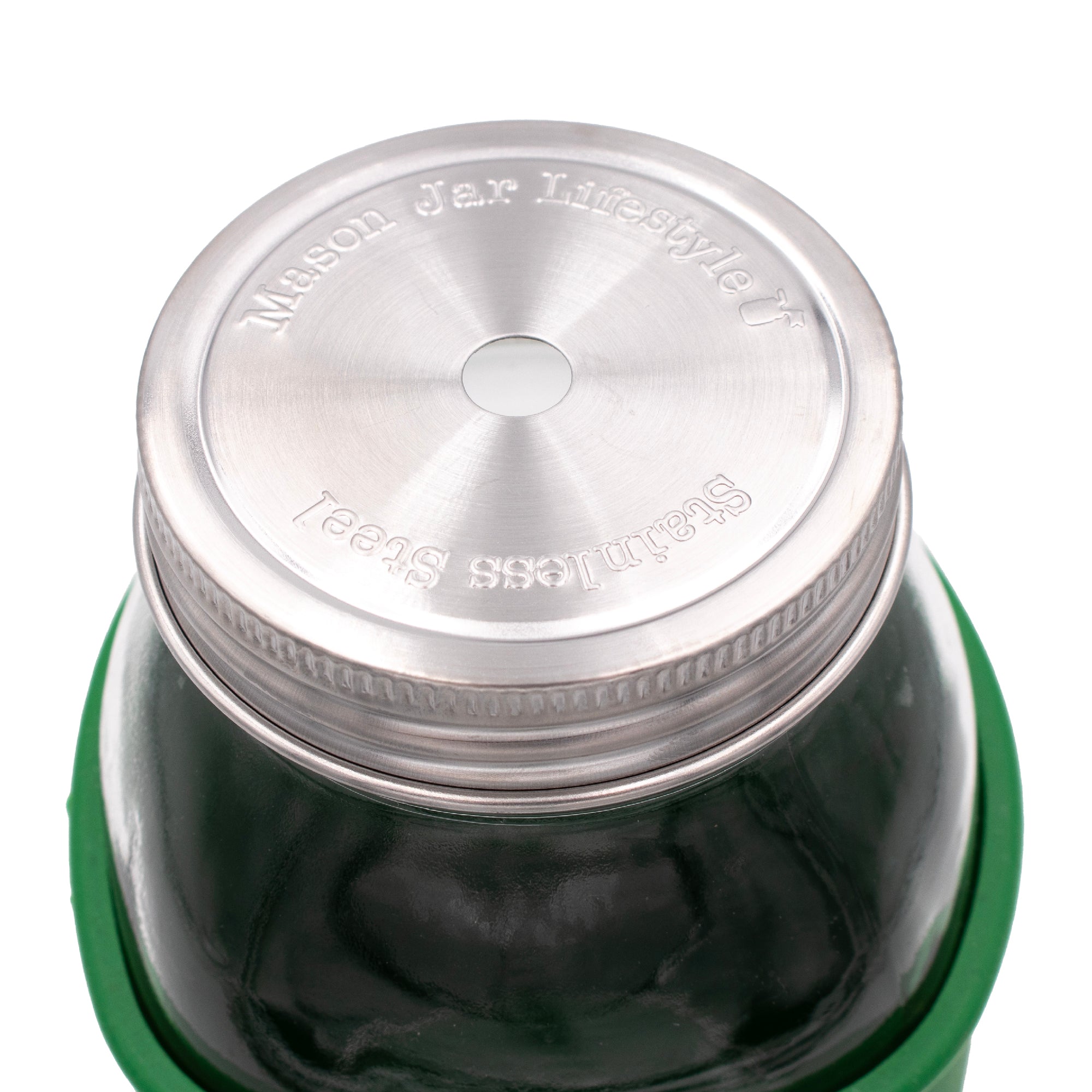 Straw Hole Tumbler Stainless Steel Lids for Mason Jars 5 Pack