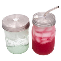 Straw Hole Tumbler Stainless Steel Lids for Mason Jars 5 Pack