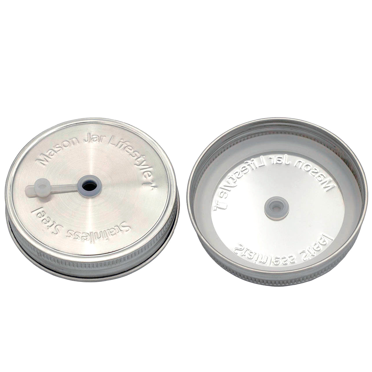 Straw Hole Tumbler Stainless Steel Lids for Mason Jars 5 Pack