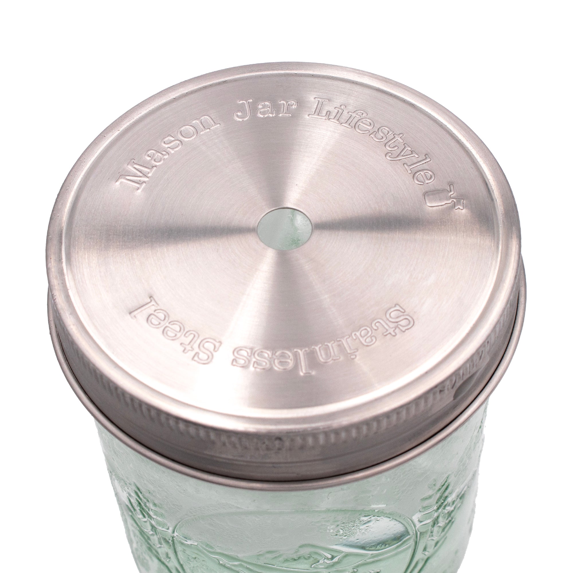 Straw Hole Tumbler Stainless Steel Lids for Mason Jars 5 Pack