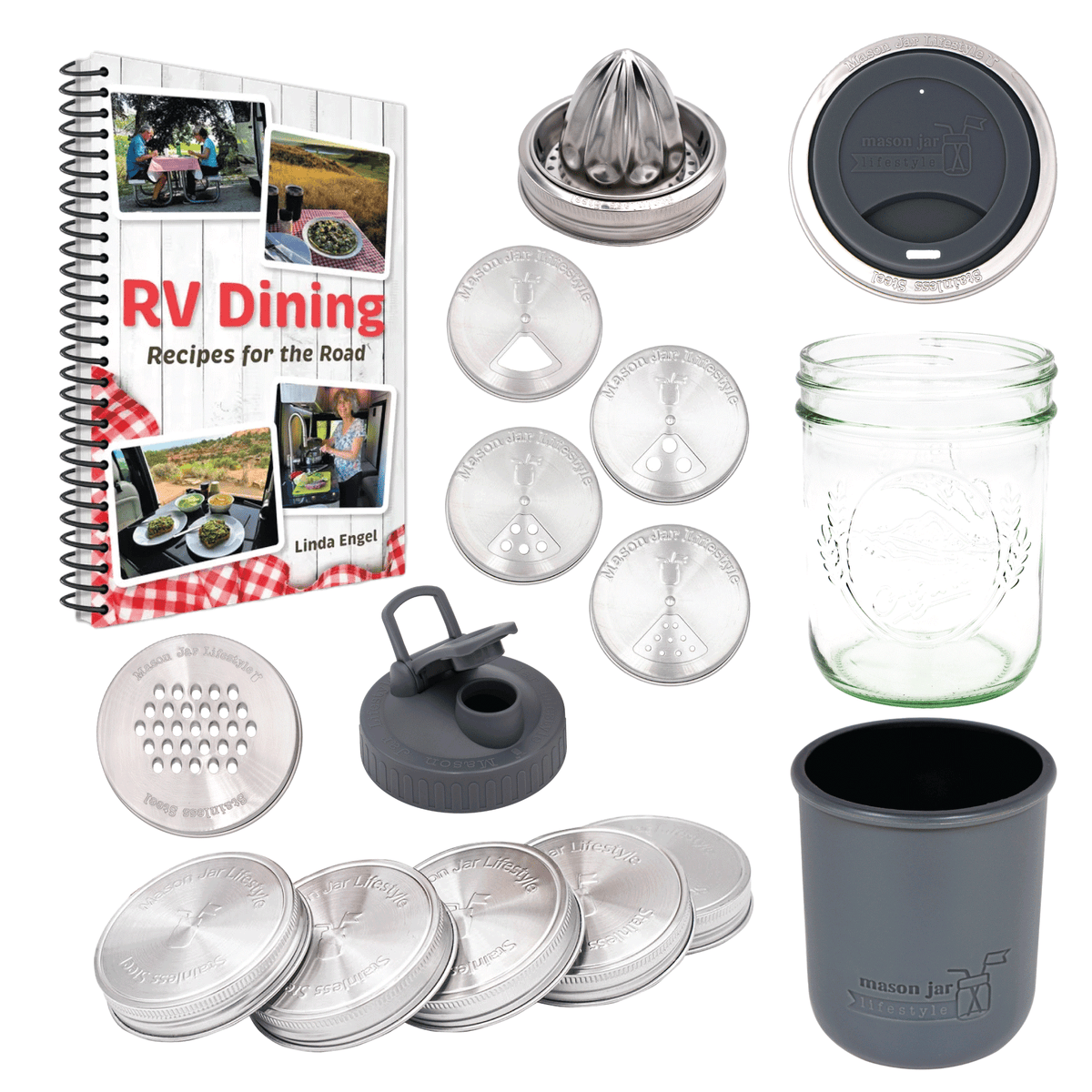Mason Jar Lifestyle and RV Dining bundle displaying all items included.