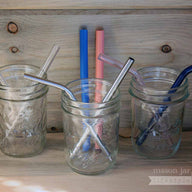 Mason Jar Lifestyle short reusable straws for kids and cocktails - stainless steel, glass, and silicone