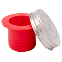 Regular mouth cherry red divider cup for Mason jars.